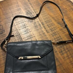 Stella & Dot Black Crossbody Bag with Gold Accents